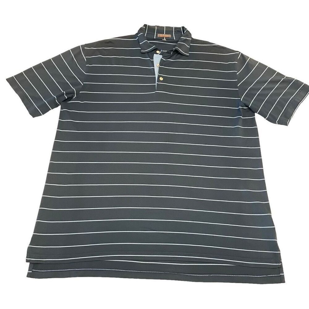 Peter Millar Summer Comfort Striped Short Sleeve Polo Sz XL‎